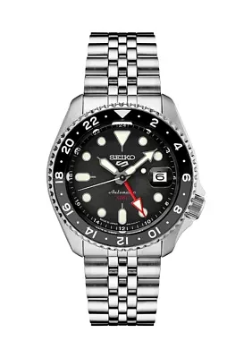 5 Sports Stainless Black Dial Watch