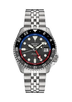 5 Sports US Special Edition Auto GMT, Black Dial Stainless Steel Case and Bracelet Watch