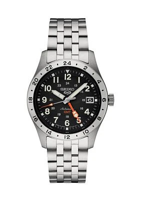 Seiko 5 Sports Stainless Steel Automatic Black Dial Watch