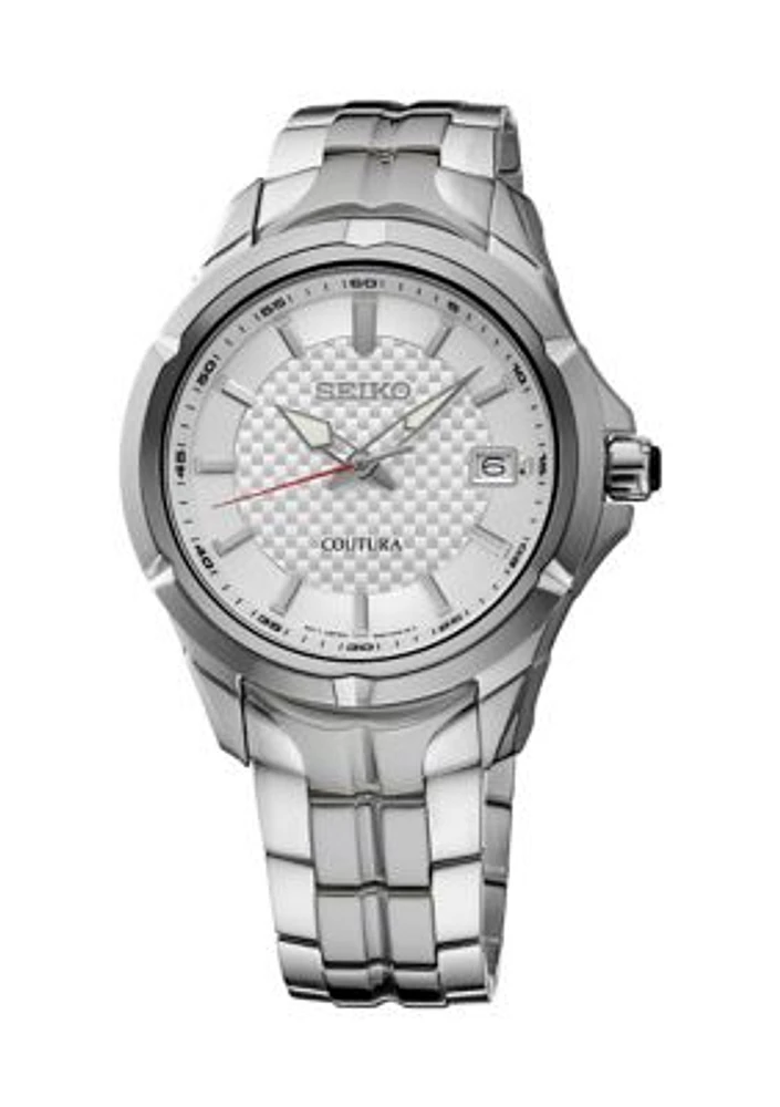 Men's Coutura Silver Bracelet Watch with White Dial