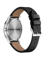 Alliance Stainless Steel Scratch-Resistant Leather-Strap Watch