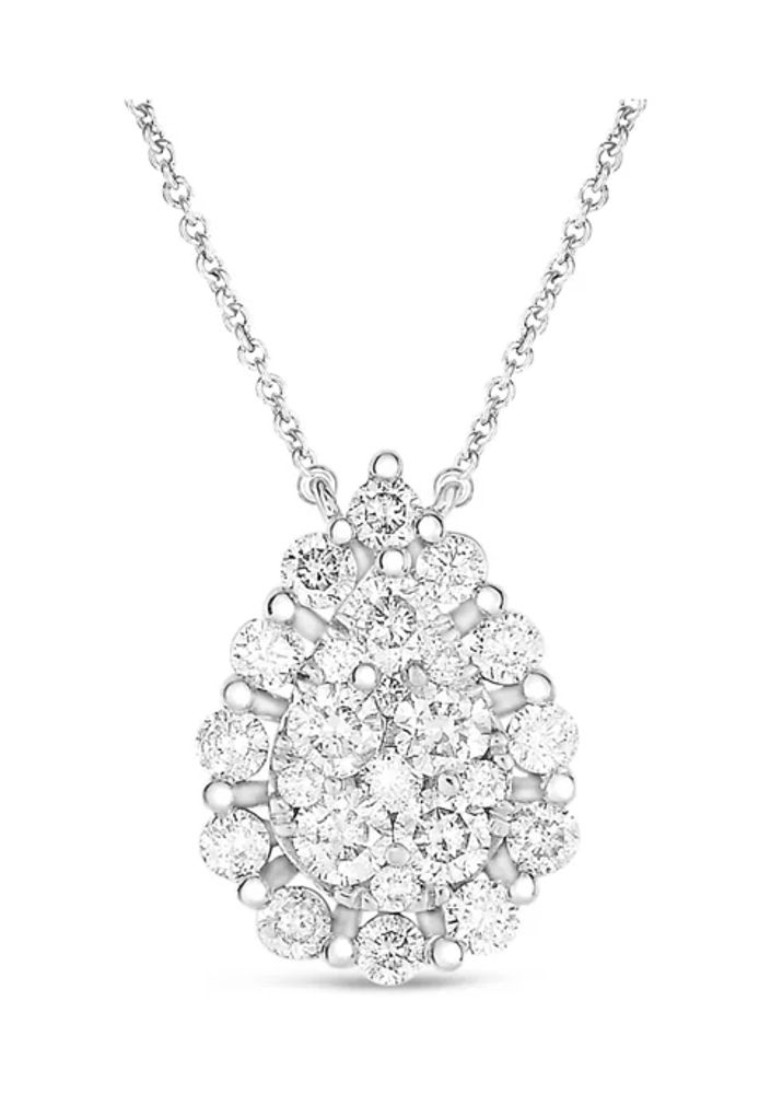 3/4 CT. T.W. Diamond Lock Pendant in 10K White Gold