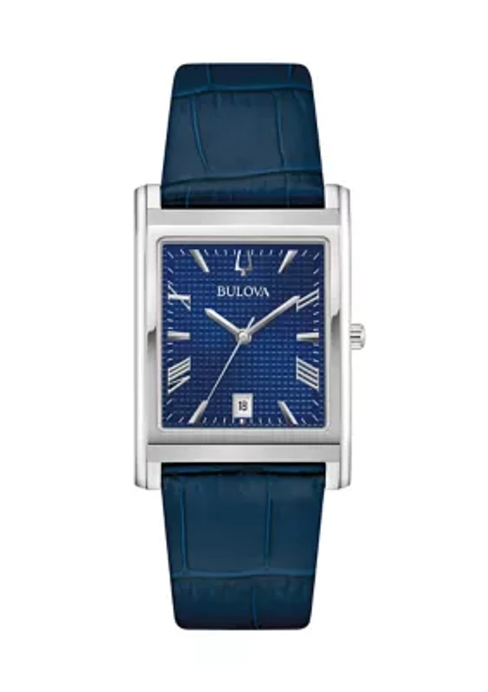 Bulova Men's Classic Sutton Blue Leather Strap Watch - 29 Millimeter