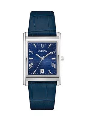 Bulova Men's Classic Sutton Blue Leather Strap Watch - 29 Millimeter