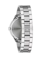 Men's Dress Classic Silver Tone Stainless Steel Bracelet Watch 