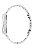 Men's Dress Classic Silver Tone Stainless Steel Bracelet Watch 