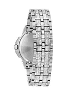 Men's Bulova Octava Crystal Stainless Steel Bracelet Watch