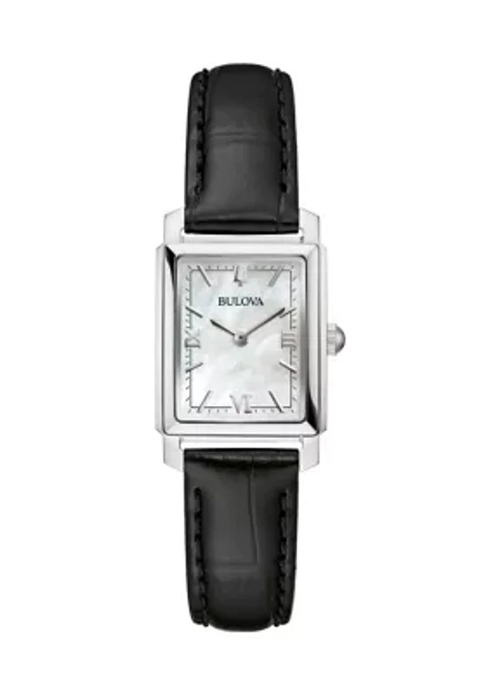 Women's Dress Classic Sutton Black Leather Strap Watch 