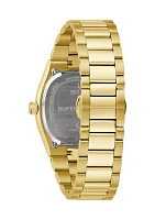 Men's Dress Classic Super Seville Gold Tone Stainless Steel Bracelet Watch 