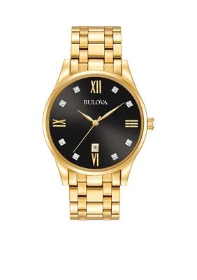 Men's Gold-Tone Diamond Watch