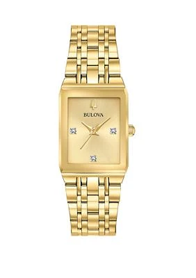 Women's Futuro Diamond Accent Gold Tone Stainless Steel Bracelet Watch