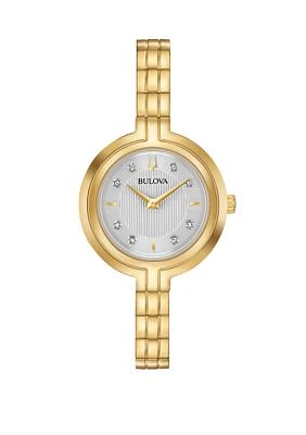  Women's Rhapsody Diamond Accent Gold Tone Stainless Steel Watch