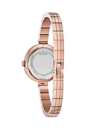 Women's Rhapsody Diamond Accent Rose Gold-Tone Stainless Steel Bracelet Watch 