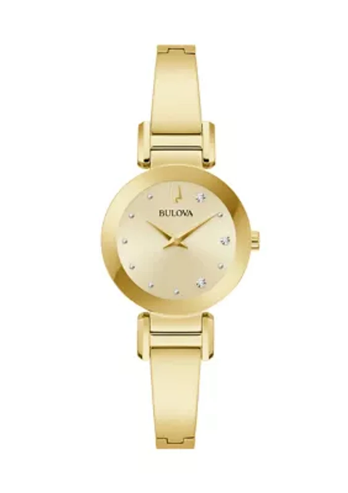 Modern Gold Tone Watch 