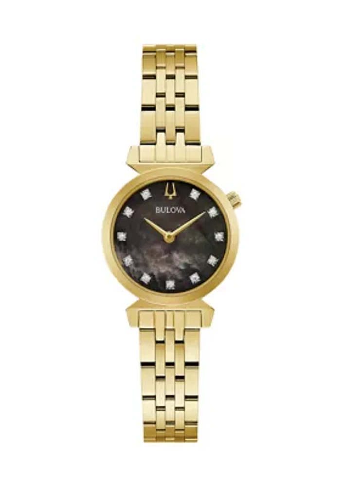 Bulova Ladies Classic Regatta Gold-Tone Stainless Steel Bracelet Watch - 24 Millimeter