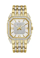 Men's Crystal Octava Gold-tone Stainless Steel Bracelet Watch, 40 Millimeter