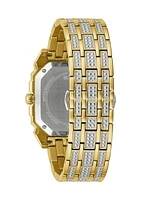 Men's Crystal Octava Gold-tone Stainless Steel Bracelet Watch, 40 Millimeter