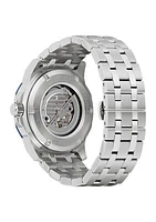 Men's Marine Star Series A Silver Tone Stainless Steel Bracelet Watch - 45 Millimeter