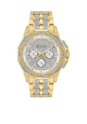 Men's Gold-Tone Stainless Steel Crystals Collection Bracelet Watch