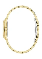 Women's Crystal Gold Tone Stainless Steel Bracelet Watch - 28.5 Millimeter