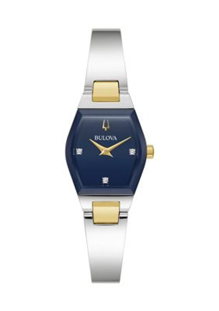 Women's Modern Gemini Two Tone Stainless Steel Bangle Watch - 22.5 Millimeter