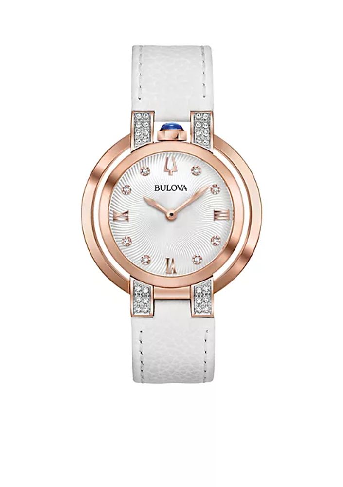 rose gold bulova watch women's