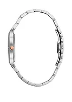 2 Tone Stainless Steel 0.02 ct. t.w. Diamond Dial Bracelet Watch