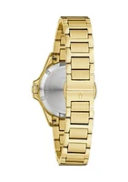 Women's Diamond Marine Star Gold Tone Stainless Steel Bracelet Watch