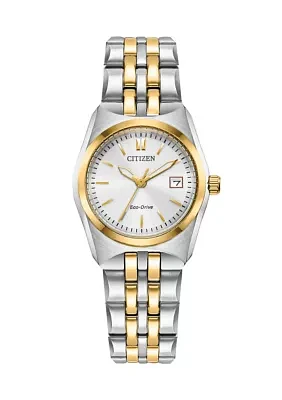 Eco-Drive Women's Corso Two Tone Stainless Steel Bracelet Watch - 28 Millimeter