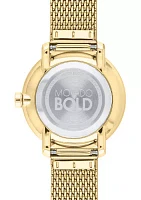 Women's Gold Tone Stainless Steel BOLD Mesh Bracelet Watch