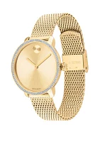 Women's Gold Tone Stainless Steel BOLD Mesh Bracelet Watch