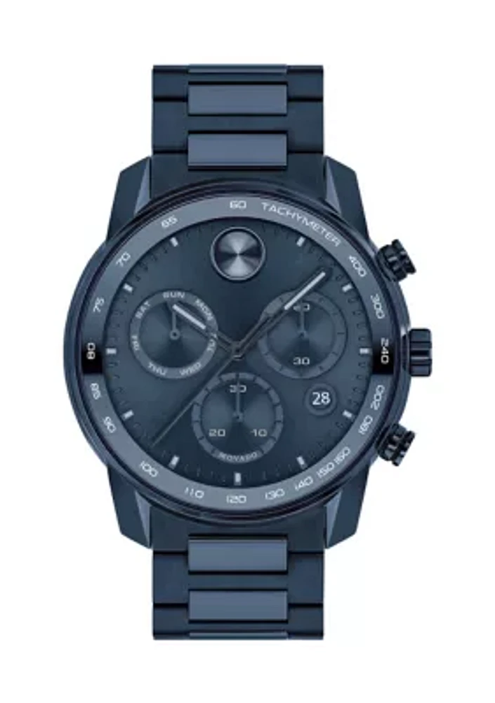 Men's Bold Dark Blue Bracelet Watch