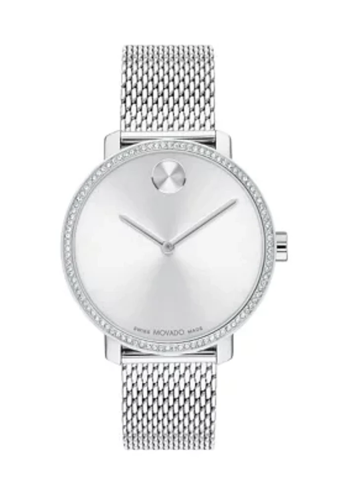 Bold Stainless Steel Mesh Bracelet Watch