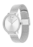 Bold Stainless Steel Mesh Bracelet Watch