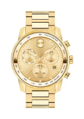 Bold Gold Steel Bracelet Watch