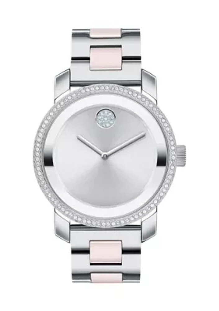 Women's Bold Silver Dial Bracelet Watch