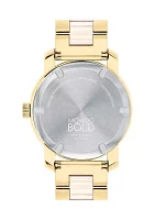 Women's Bold Beige Dial Two Tone Bracelet Watch