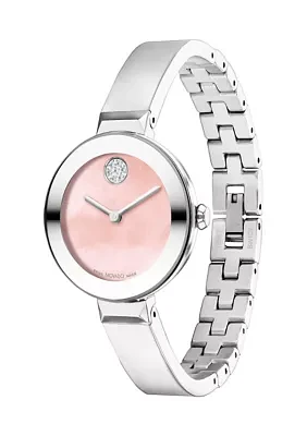 Pink Dial Bangle Watch 