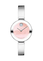 Pink Dial Bangle Watch 