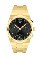 Bold Quest Black Chronograph Gold Tone Watch