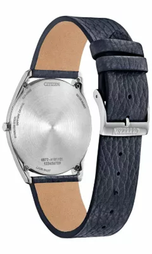 Citizens Unisex Classic Eco Blue Leather Strap Watch