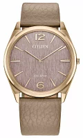 Citizens Unisex Classic Eco Beige Leather Strap Watch