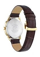 Citizen Eco-Drive Corso Men's Brown Leather Strap Watch