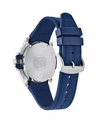 Stainless Steel Eco-Drive Blue Strap Watch