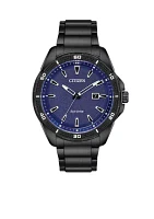 Men's Black Stainless Steel Eco-Drive Bracelet Watch