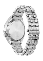 Men's Sport Luxury Silver-Tone Stainless Steel Bracelet Watch - 42 Millimeter