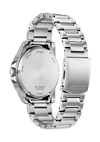 Men's 41.5 Millimeter Sport Casual Silver-Tone Stainless Steel Bracelet Watch 