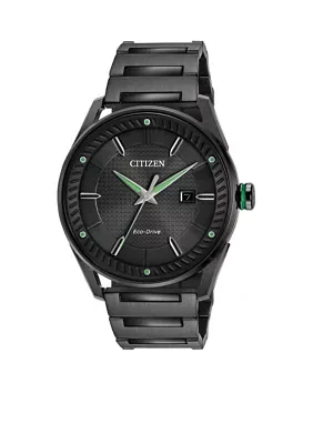 Men's Black Stainless Steel Citizen Eco-Drive Watch