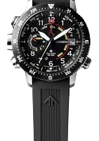 Men's Eco-Drive Stainless Steel Black Rubber Watch