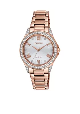 Women's Pink Gold-Tone Stainless Steel Swarovski Watch